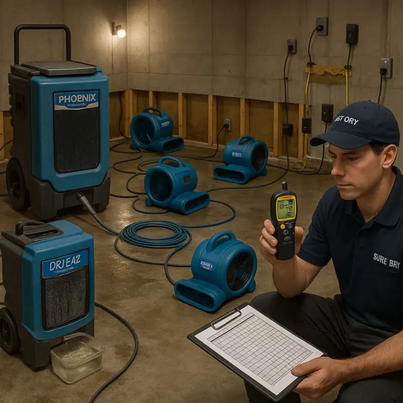 Structural Drying and Dehumidification process in Friendship Village, MD